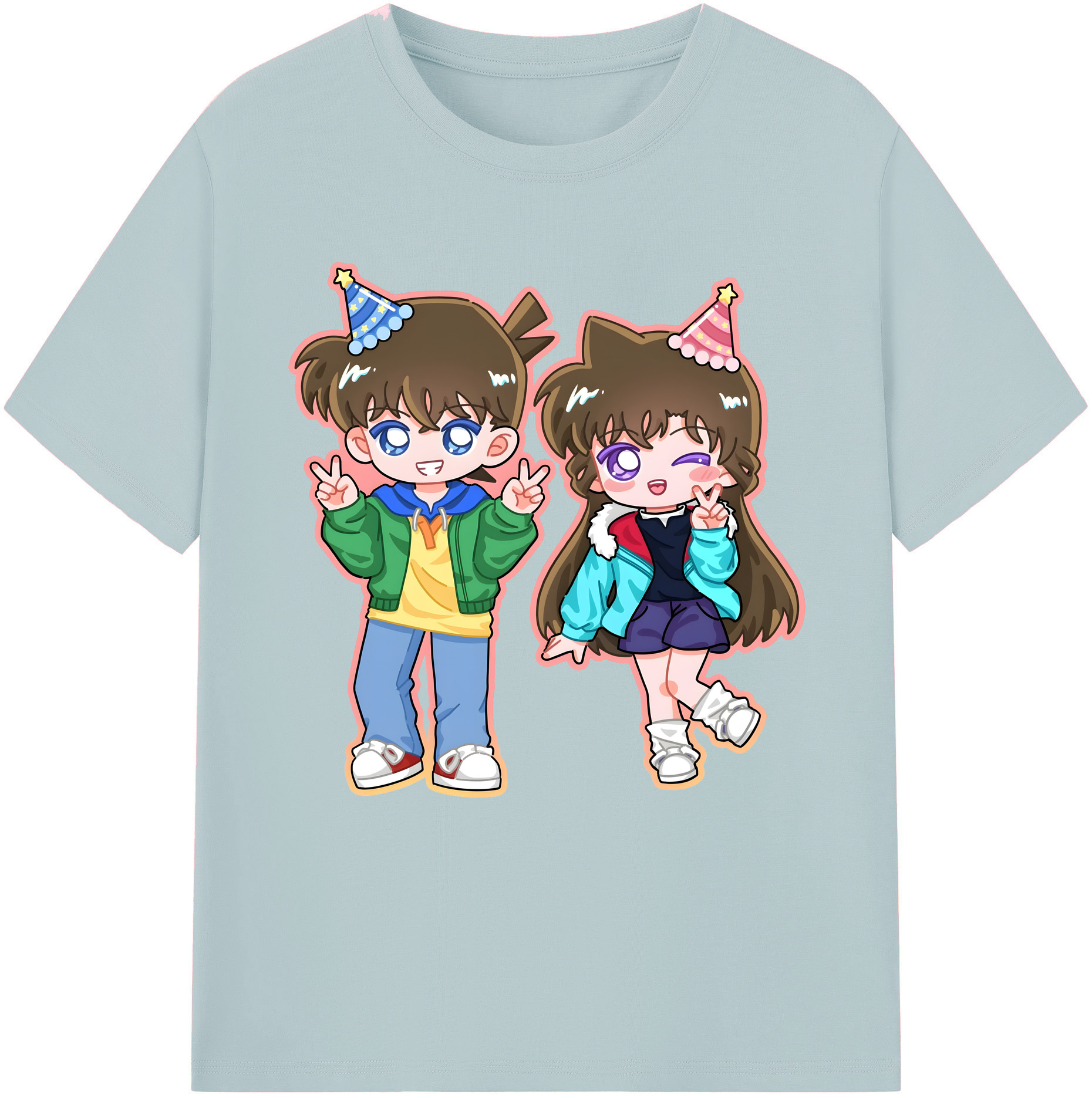 （画像用） 名探偵コナン 毛利 蘭 もうり らん、モーリ ラン Detective Conan Rachel Moore 綿100％半袖Tシャツ（フロントプリント）